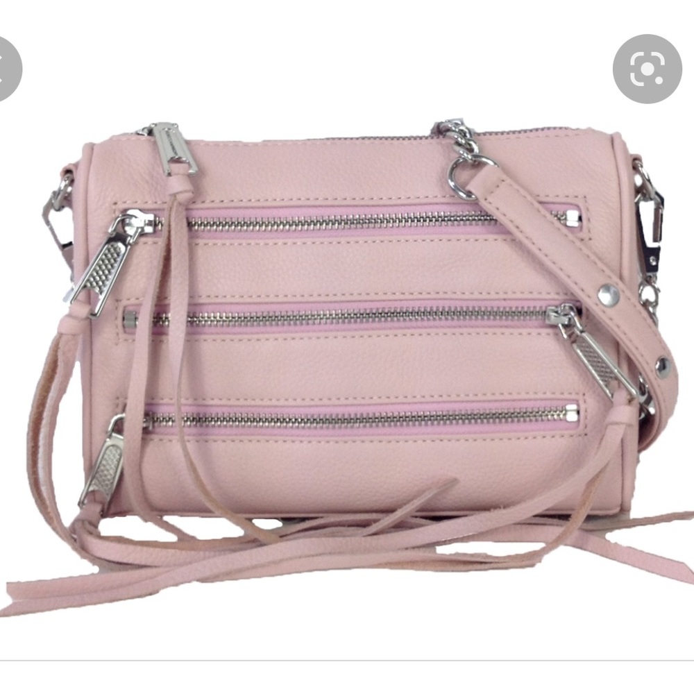 Rebecca minkoff light pink zipper crossbody purse